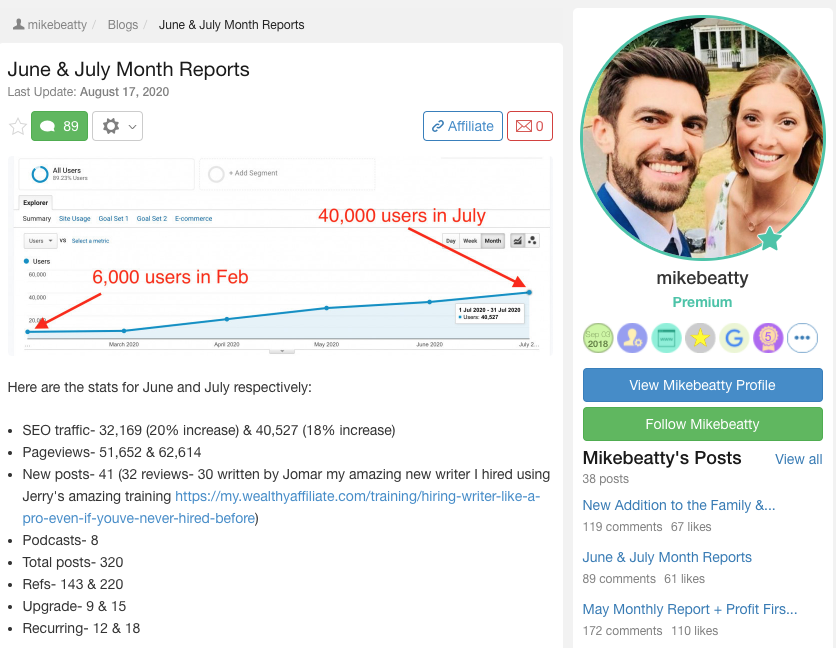 Increase in Traffic